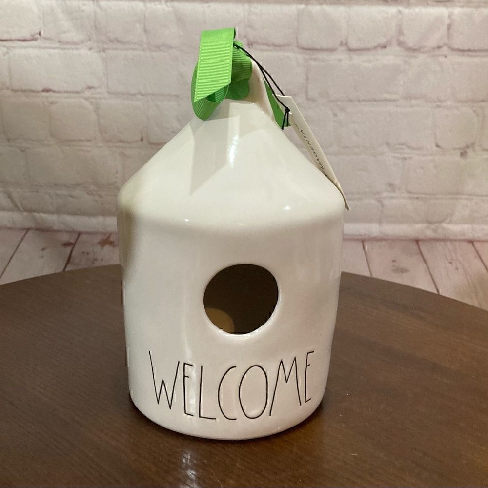 RAE DUNN collectible ceramic birdhouse “Welcome”